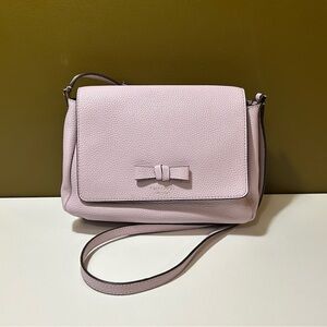 kate spade Blush Pink Crossbody Bag with Bow Detail Suede interior